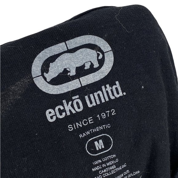 Ecko Unltd Men's Casual Black T-Shirt Logo Graphic Tee Black Urban Streetwear M - Picture 5 of 6